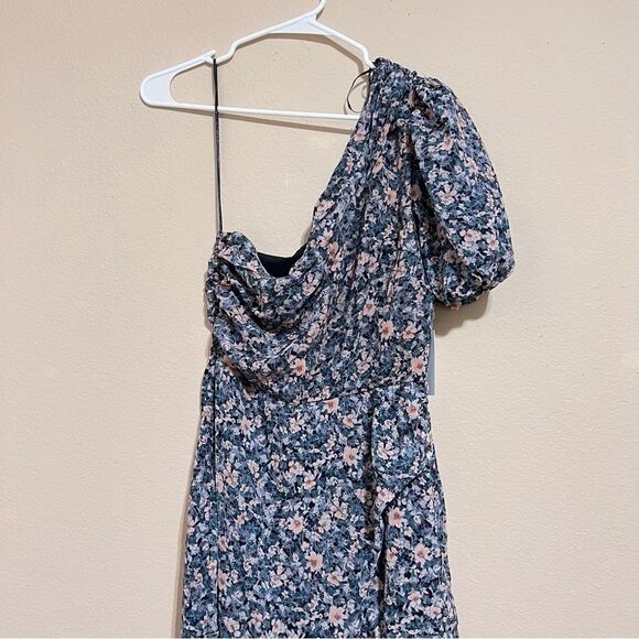 ASTR the Label • Santorini Dress in Blue & Peach Multi Floral - Picture 4 of 12